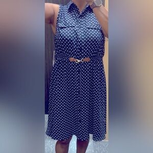 Indigo Rose Sleeveless Belted Navy Dress 2X – NWT